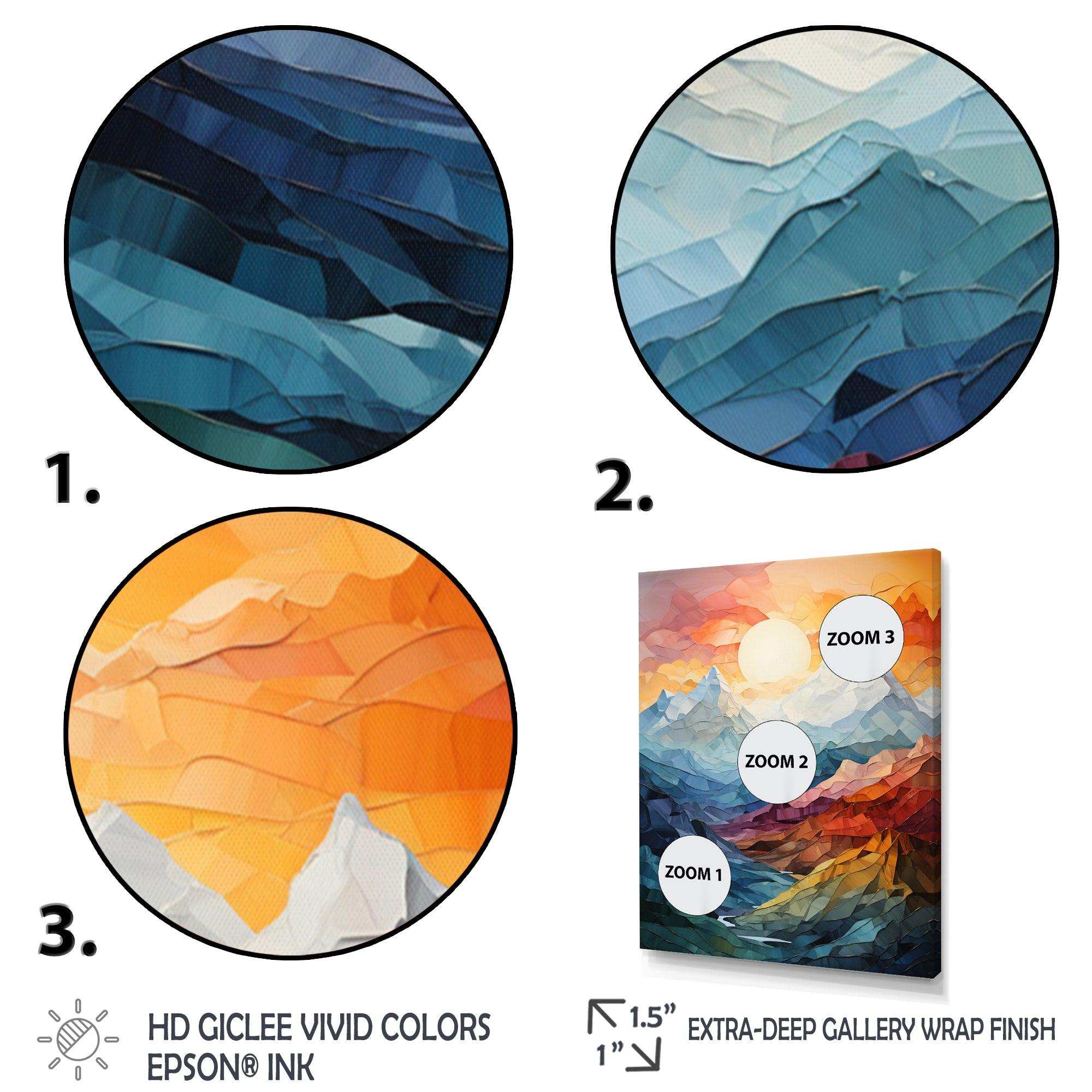 Colorful Mountains Sharp Peaks III - Landscapes Canvas Wall Art