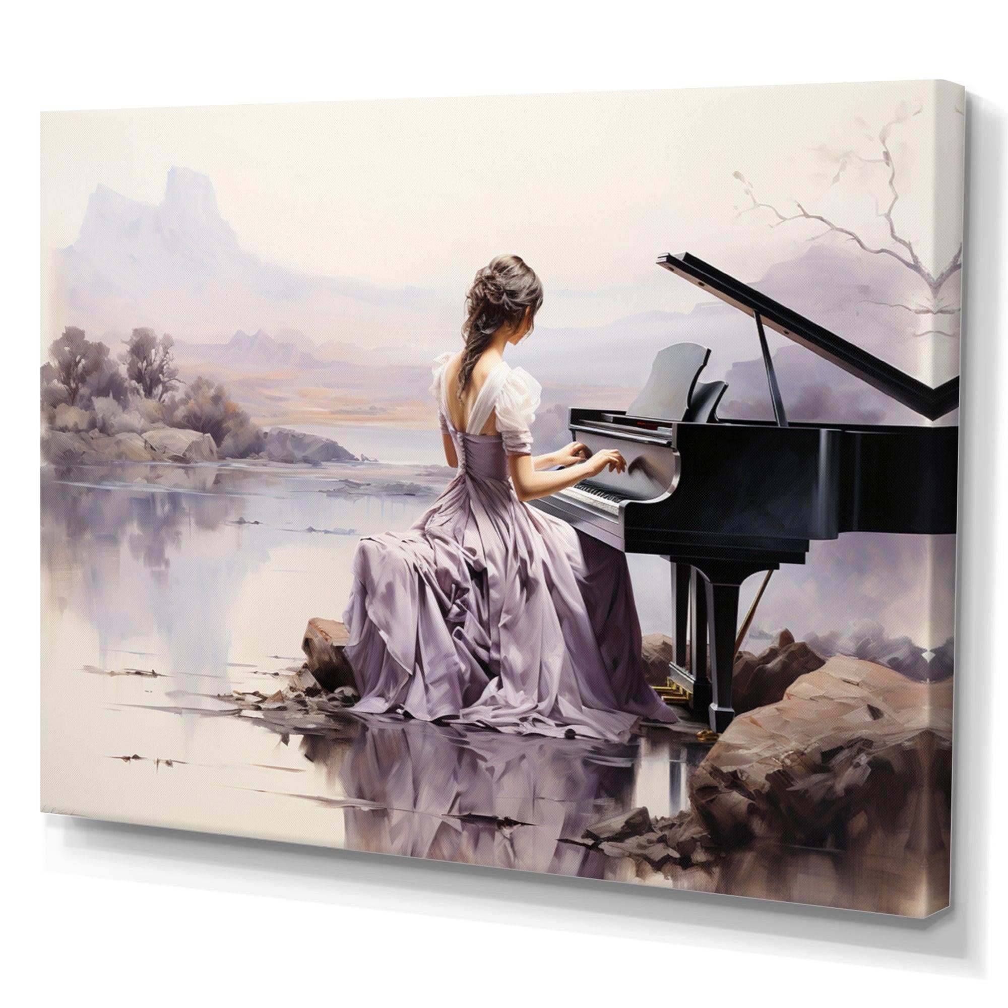Grey Purple Music Melodic Harmony - Music Canvas Wall Art
