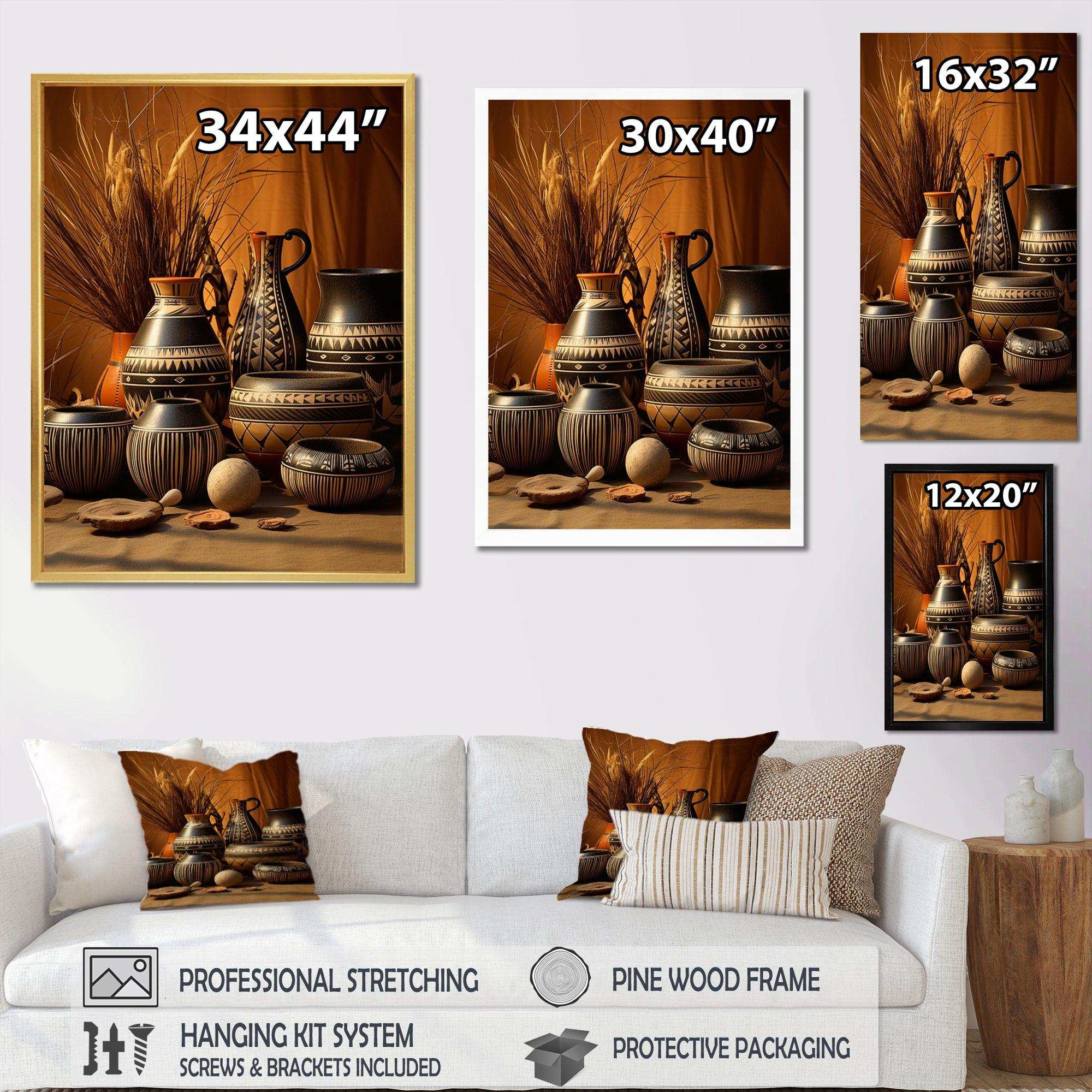 Native Art Pottery Serenity I - People Canvas Wall Art