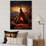 Orange Native Tipi Embracing Tradition I - People Canvas Wall Art