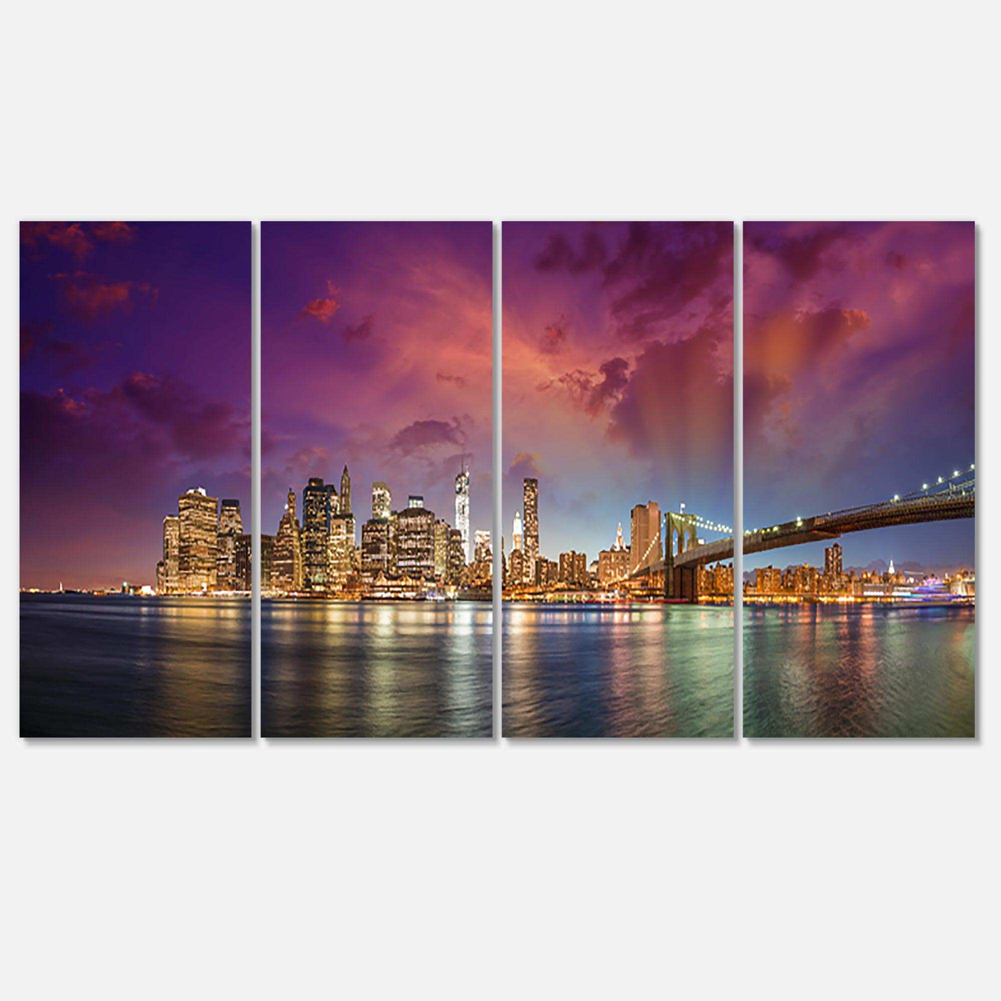 New York City Manhattan Skyline Red Multi-Panels