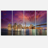 New York City Manhattan Skyline Red Multi-Panels