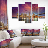 New York City Manhattan Skyline Red Multi-Panels