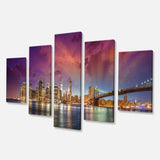 New York City Manhattan Skyline Red Multi-Panels