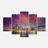 New York City Manhattan Skyline Red Multi-Panels