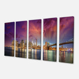 New York City Manhattan Skyline Red Multi-Panels