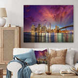 New York City Manhattan Skyline Red