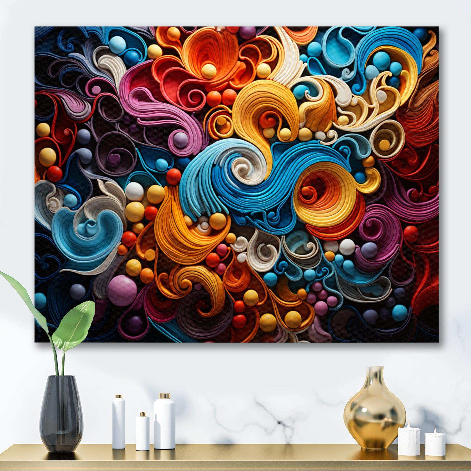 Opt Art Vibrant Illusions I - Abstract Canvas Wall Art