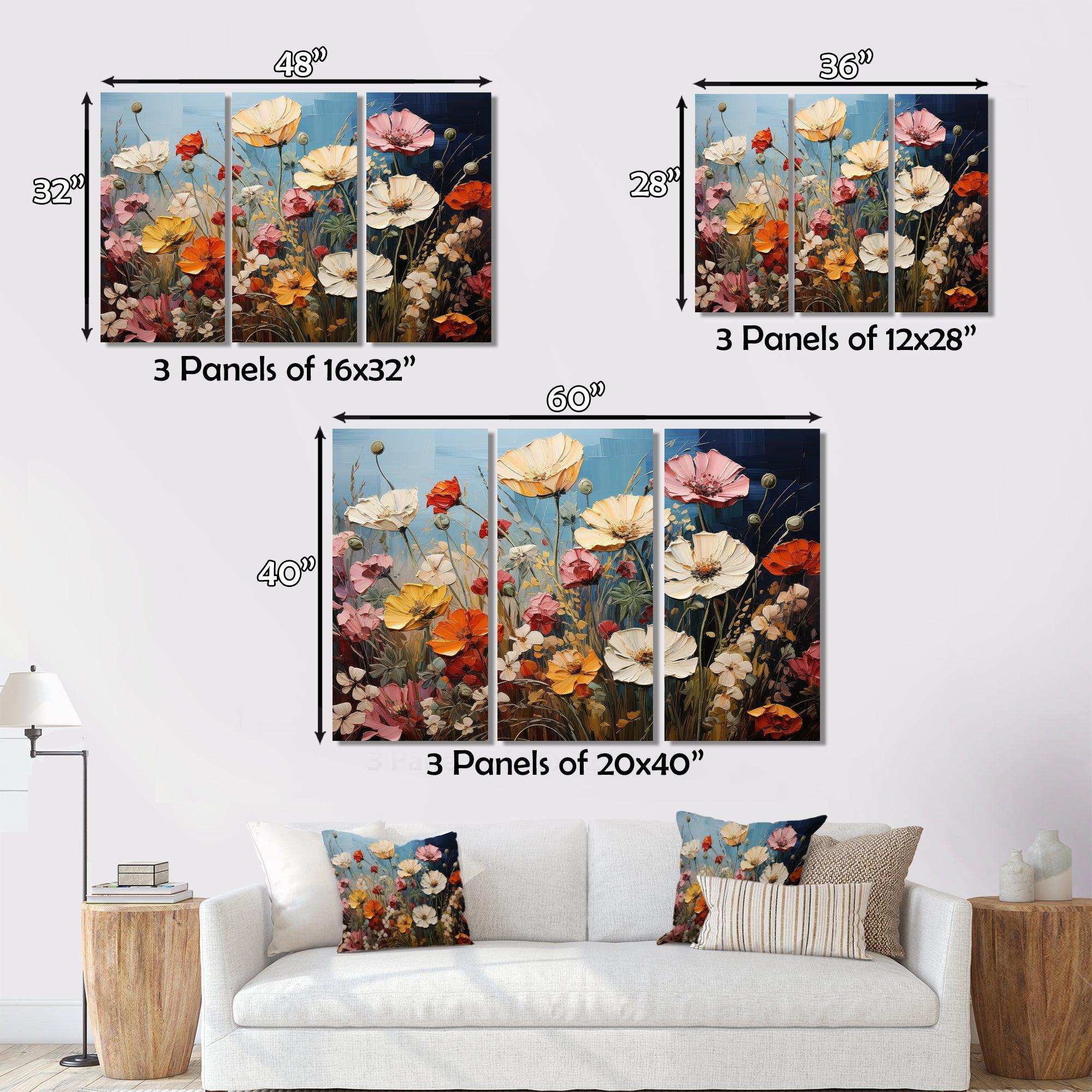 Abstract Seasonal Flowers Watercolor I - Floral Canvas Wall Art