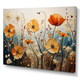 Orange Seasonal Flowers Seasonal Collage II - Floral Canvas Wall Art