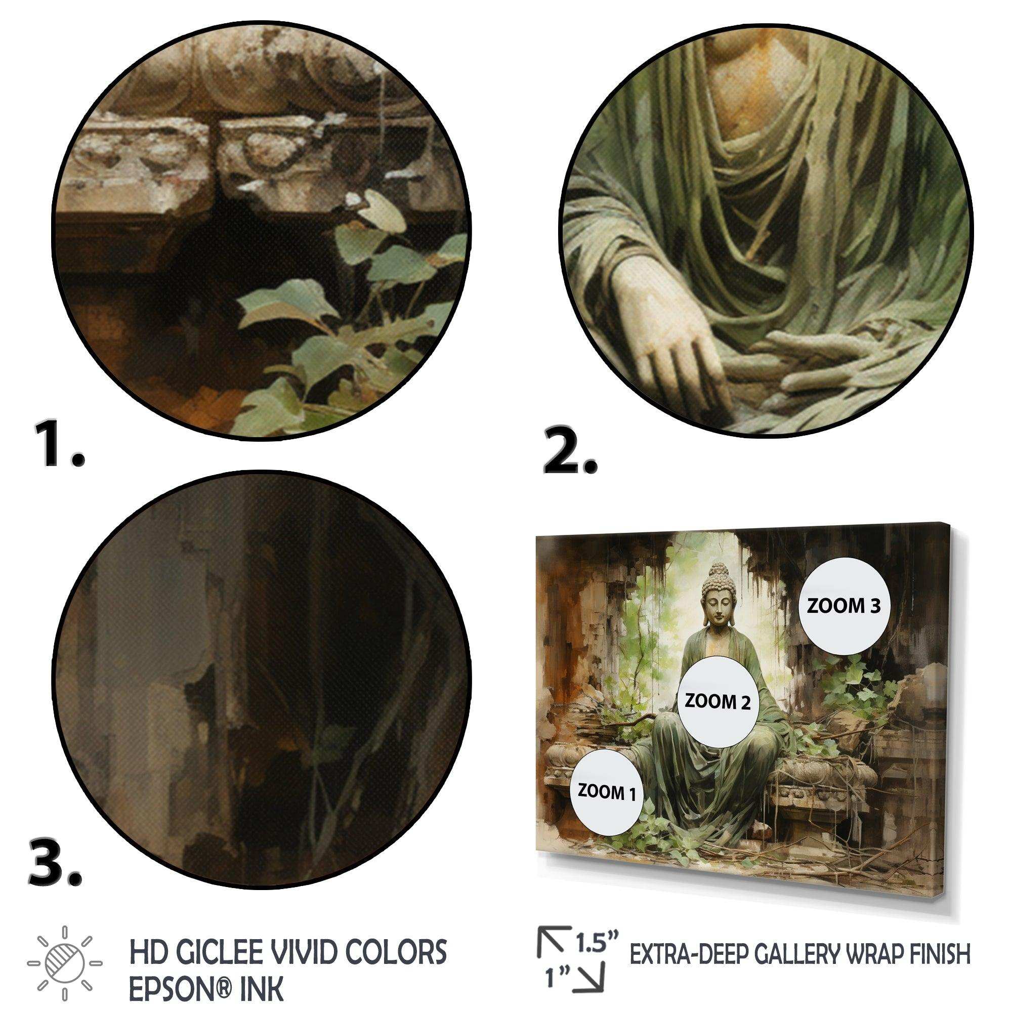 Thailand Ancient Buddha Ruins - Landscapes Canvas Wall Art