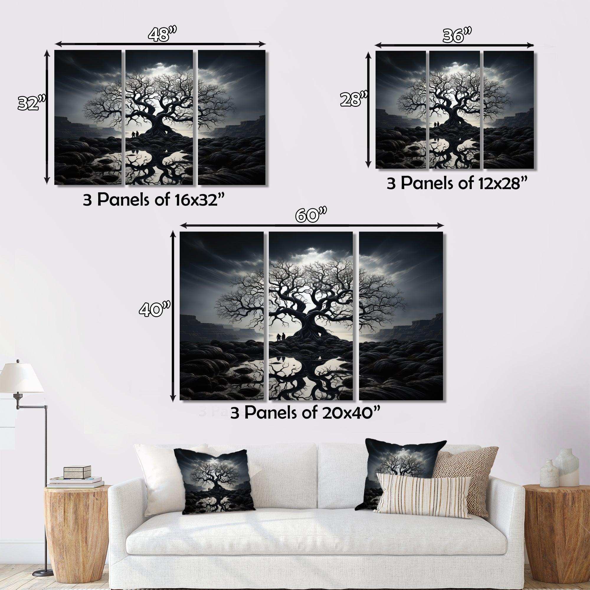 The Contrast Tree Monochrome II - Floral Canvas Wall Art