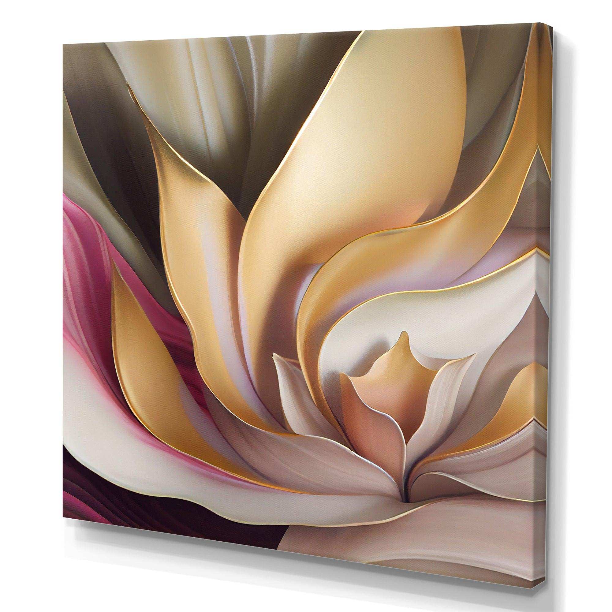 Minimal Liquid Gold And Taupe Waves V