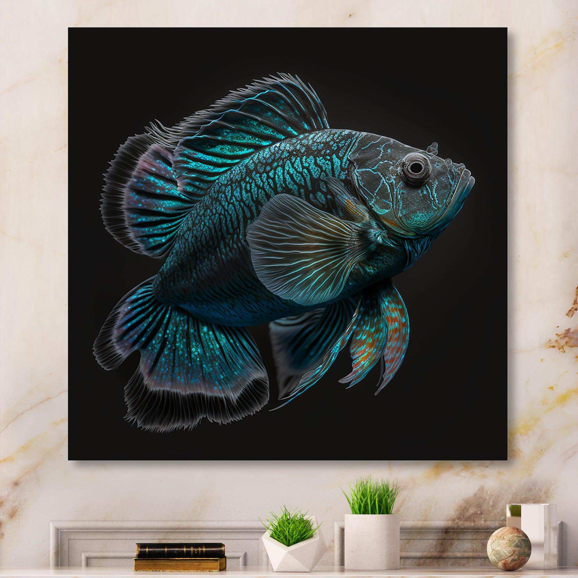 Mysterious Tropical Blue Fish In Tones Of Blue III