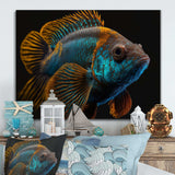 Tropical Blue Fish In Shades Of Blue And Orange IV