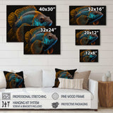 Tropical Blue Fish In Shades Of Blue And Orange IV
