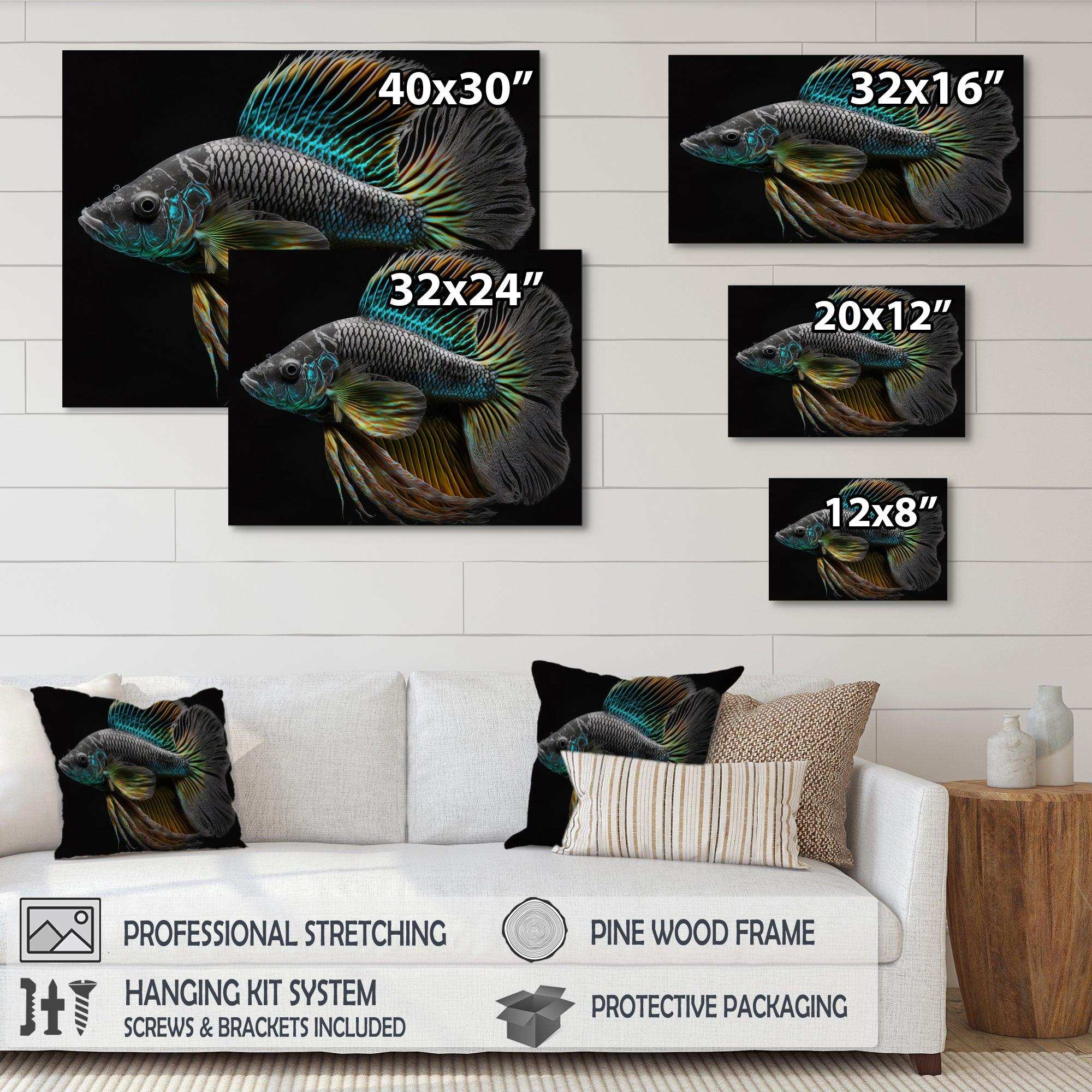 Tropical Blue Fish In Shades Of Blue And Orange VI