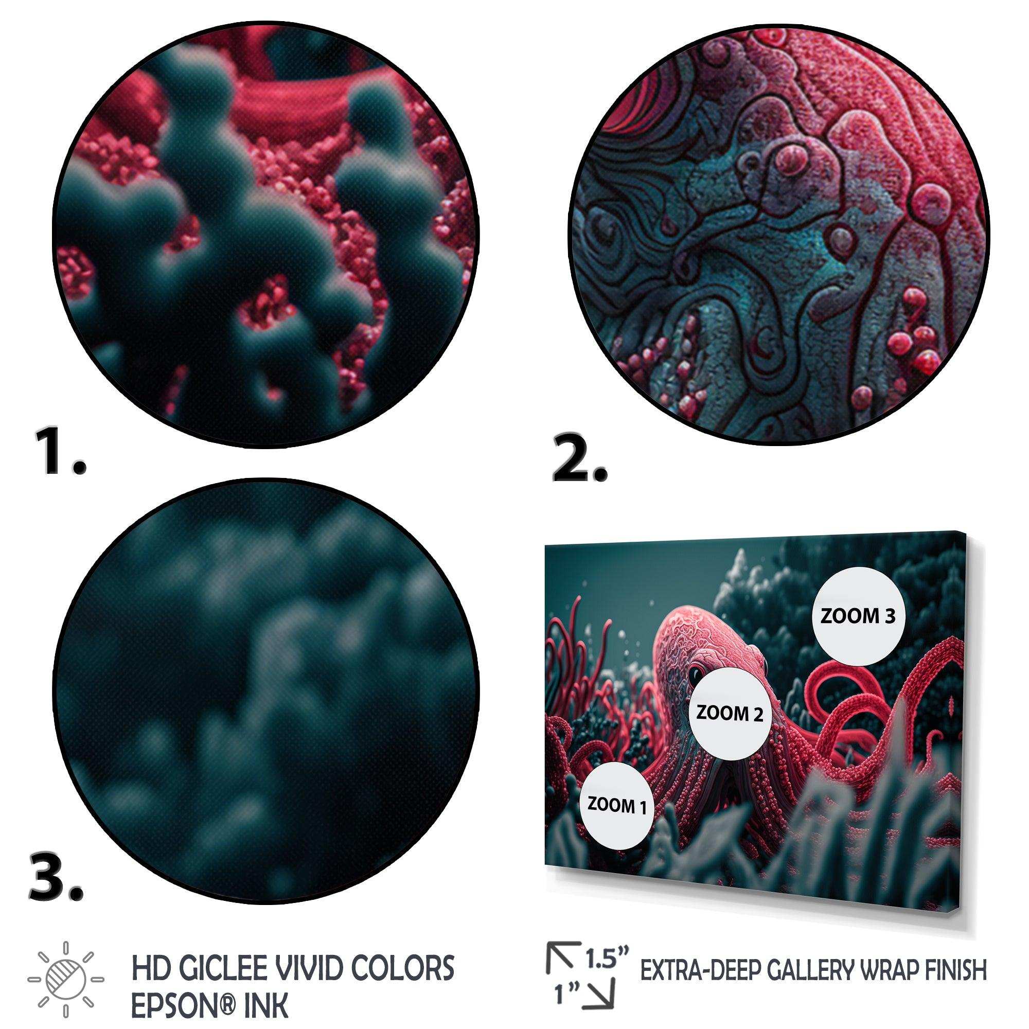 Red Octopus On The Ocean Floor V