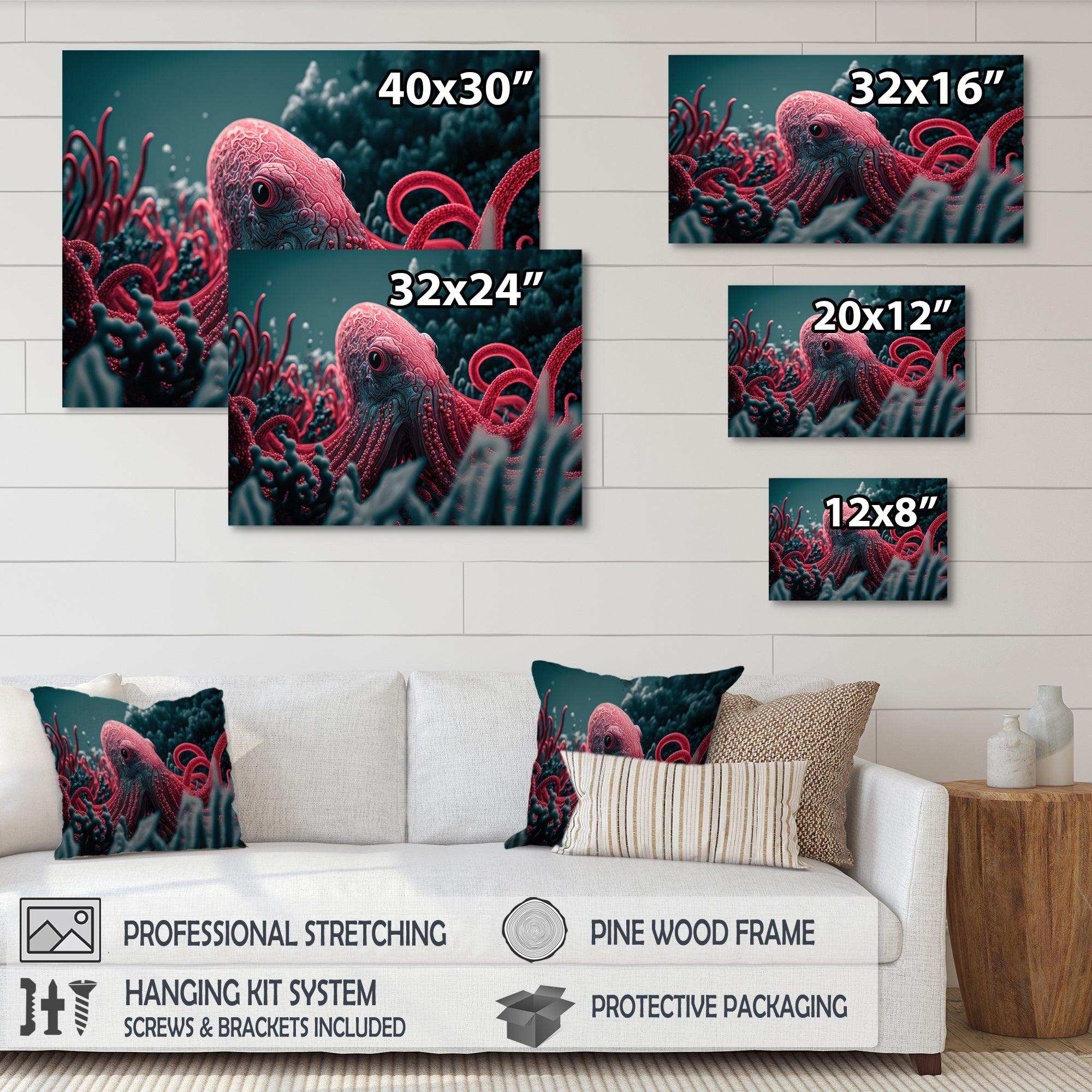 Red Octopus On The Ocean Floor V