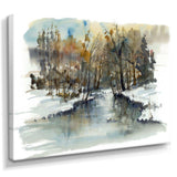 River in Woods Watercolor