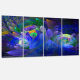 Blue Fractal Flower Bouquet Multi-Panels