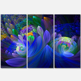 Blue Fractal Flower Bouquet Multi-Panels