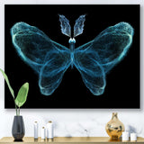 Turquoise Fractal Butterfly in Dark