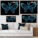 Turquoise Fractal Butterfly in Dark