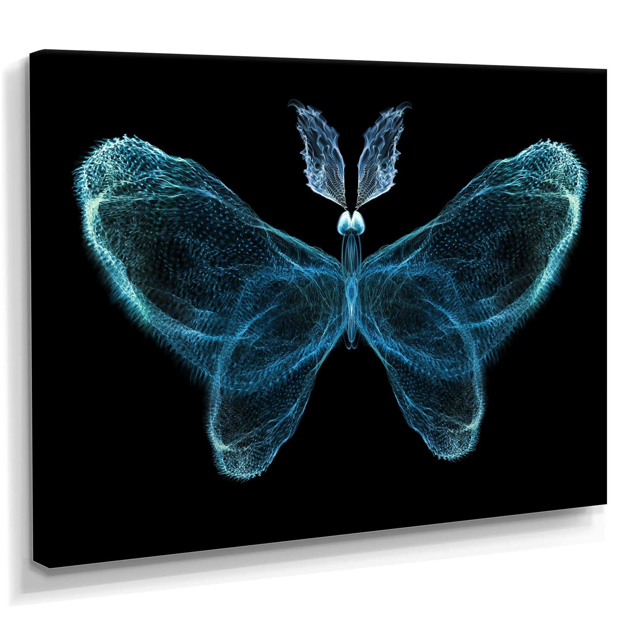Turquoise Fractal Butterfly in Dark