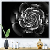 Fractal Silver Rose in Dark