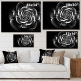 Fractal Silver Rose in Dark