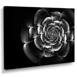 Fractal Silver Rose in Dark