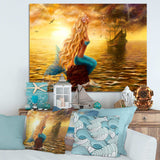 Sea Mermaid with Ghost Ship