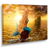 Sea Mermaid with Ghost Ship