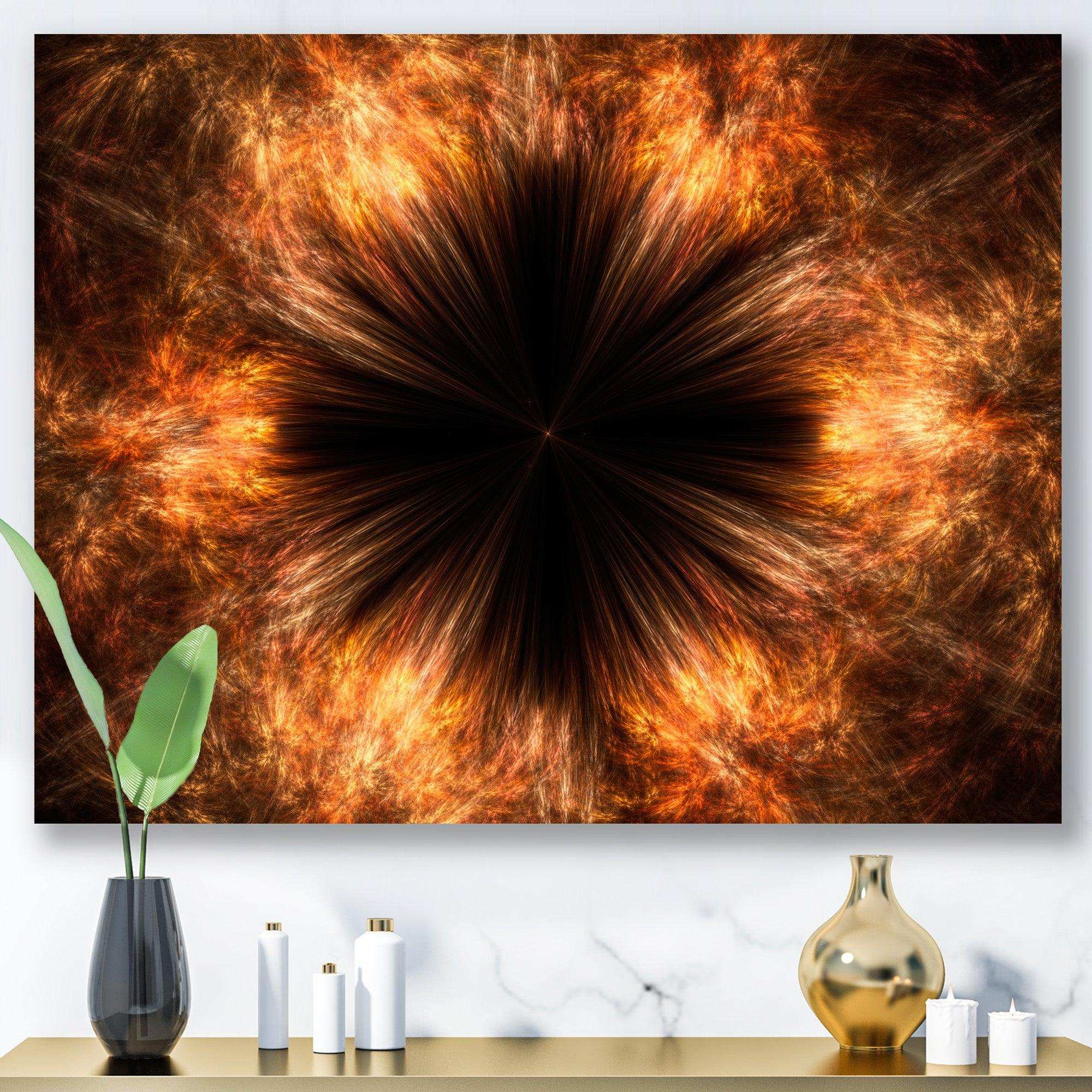 Fractal Black Brown Flower