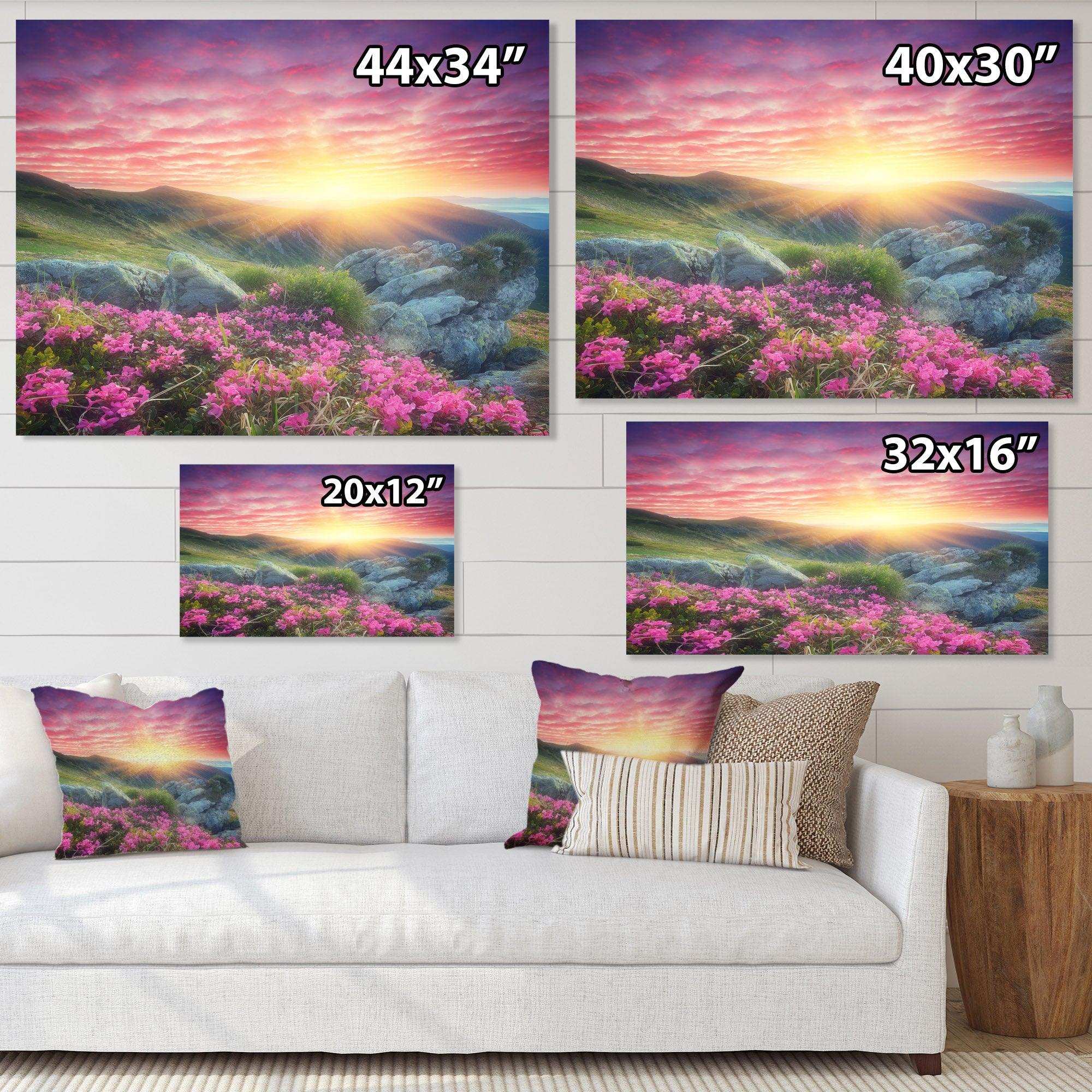 Morning with Flowers in Mountains