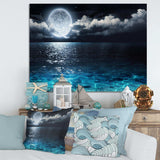 Romantic Full Moon Over Sea