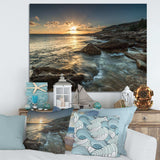 Sydney Beach with Bright Sunset