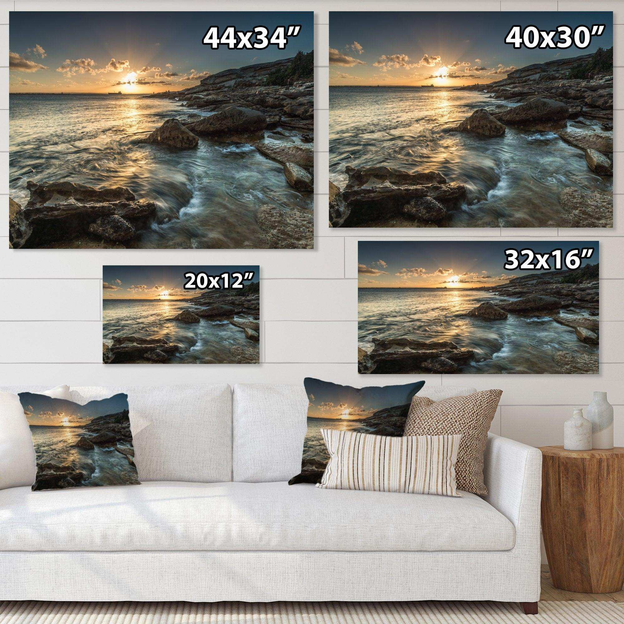 Sydney Beach with Bright Sunset