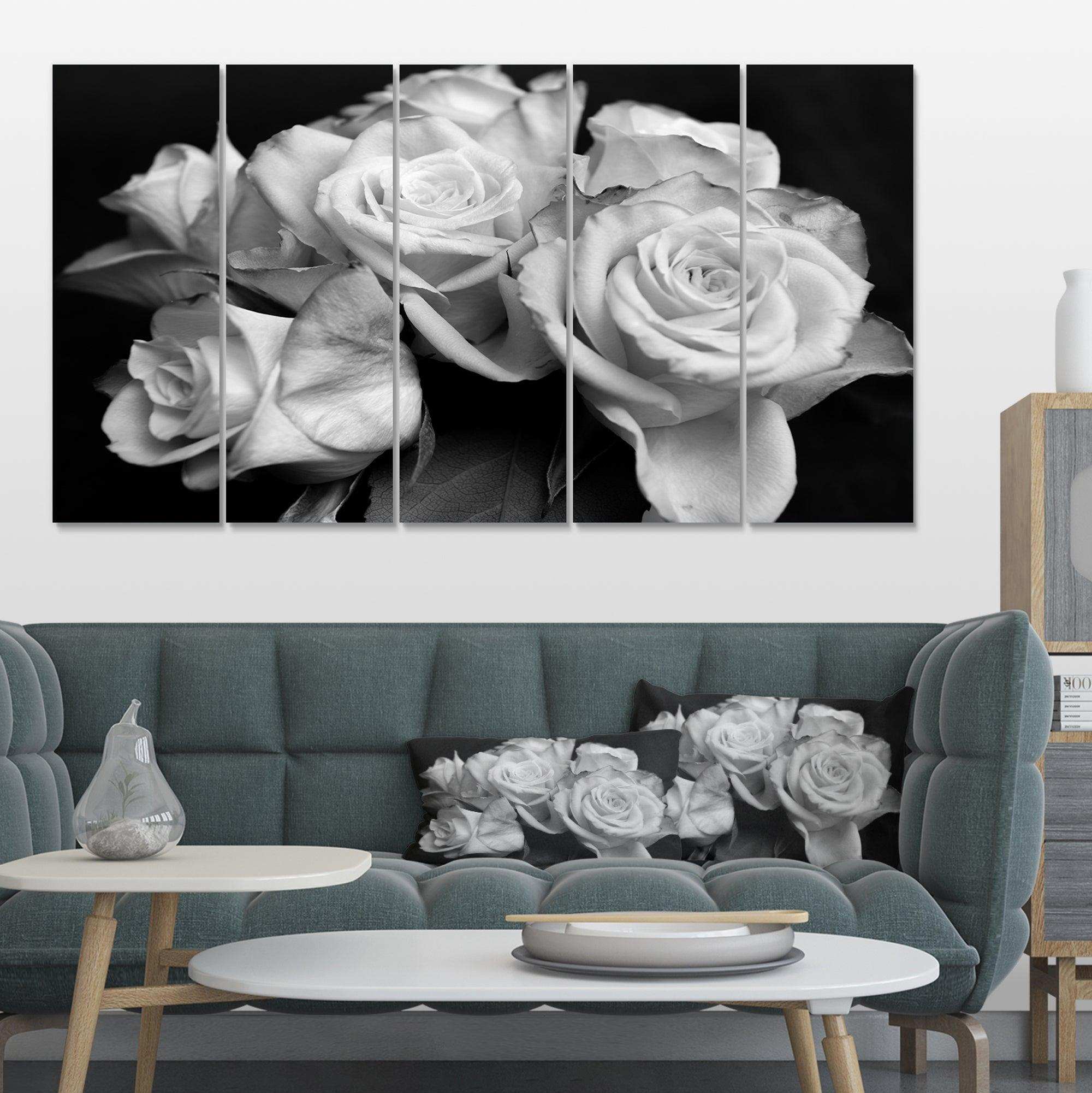 Bunch of Roses Black and White Multi-Panels