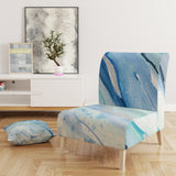 Designart 'Blue Silver Spring I' Modern Lake House Accent Chair