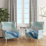 Designart 'Blue Silver Spring I' Modern Lake House Accent Chair