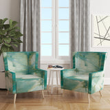 Designart 'Turquoise Watercolor geometrical III' Modern Accent Chair
