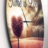 Time is Love Pink  Heart Tree