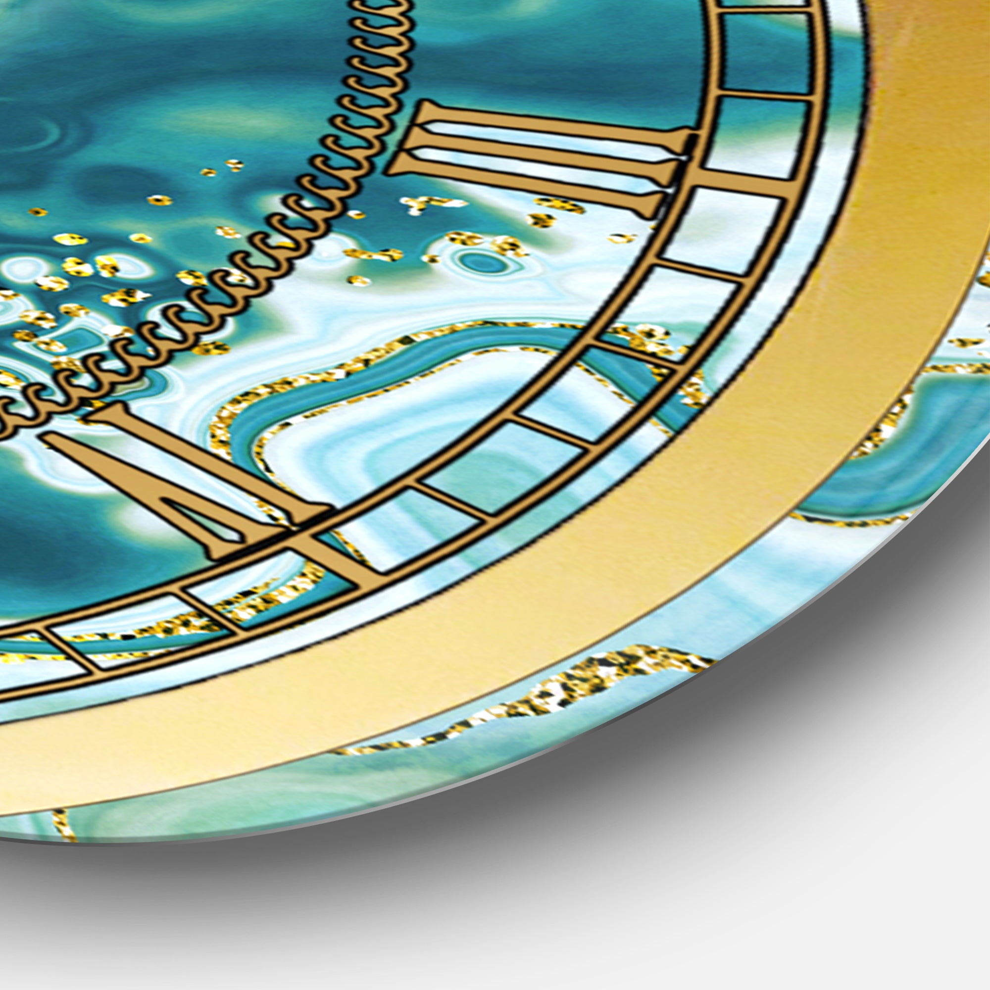 Ocean Blue Golden Marble