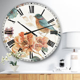 Cottage Bird on Orange Flower Twig