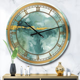 Blue Watercolor Impression with Gold