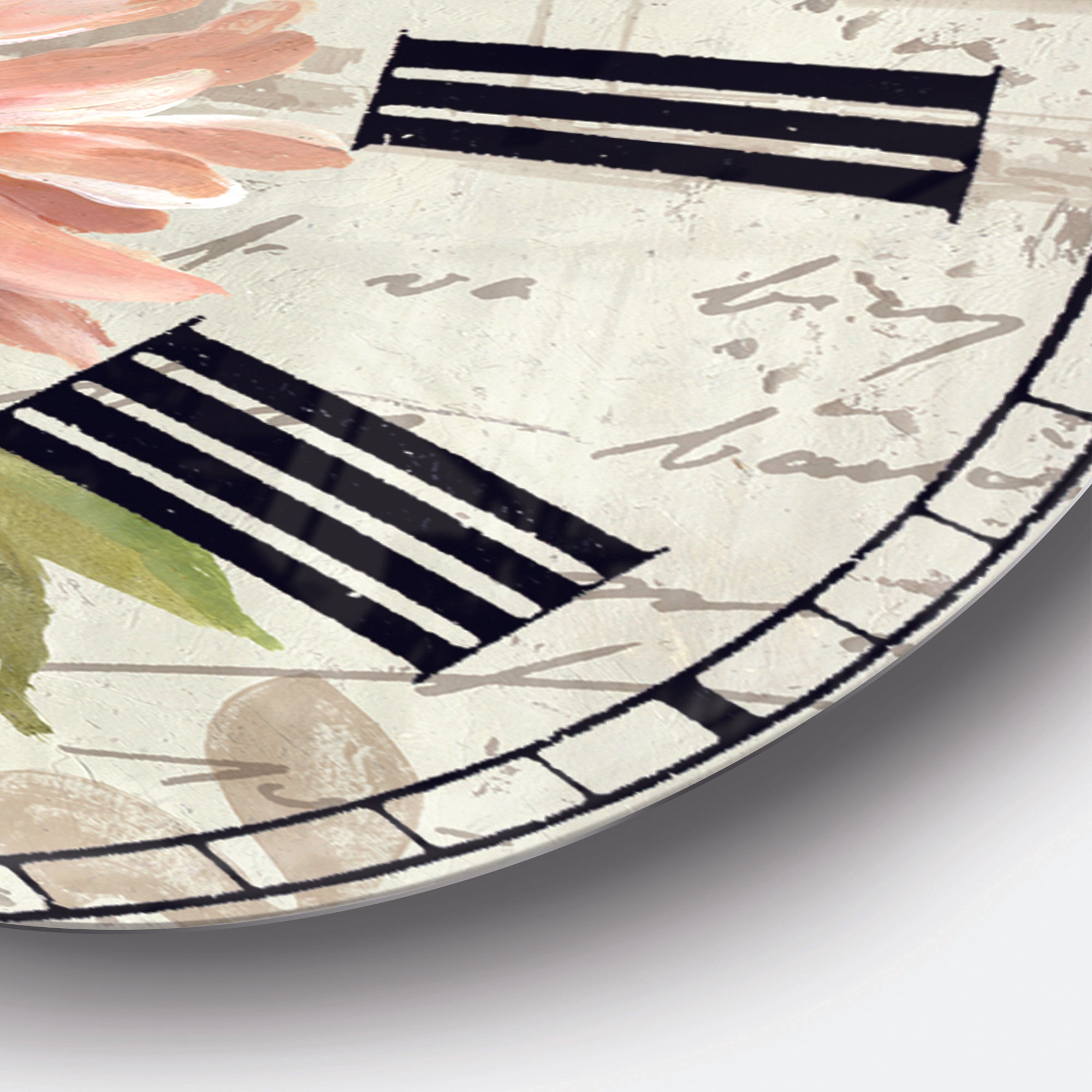 Red Painted Flowers on Vintage Postcard II