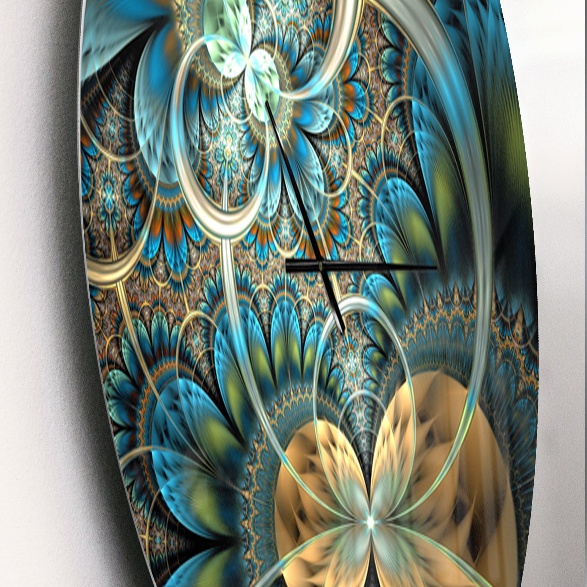 Symmetrical Blue Gold Fractal Flower