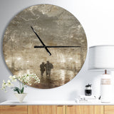 Couple Walking in Night Lights